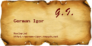German Igor névjegykártya